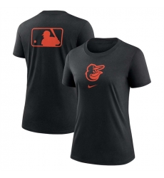 Women Baltimore Orioles Black Early Work Tri Blend Dri FIT T Shirt Women Baltimore Orioles Black Early Work Tri Blend Dri FIT T Shirt