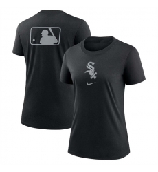 Women Chicago White Sox Black Early Work Tri Blend Dri FIT T Shirt