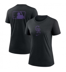 Women Colorado Rockies Black Early Work Tri Blend Dri FIT T Shirt Women Colorado Rockies Black Early Work Tri Blend Dri FIT T Shirt
