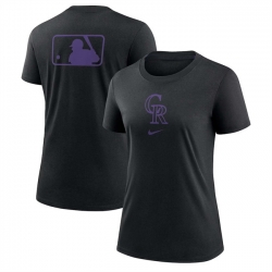 Women Colorado Rockies Black Early Work Tri Blend Dri FIT T Shirt