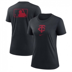 Women Minnesota Twins Black Early Work Tri Blend Dri FIT T Shirt