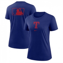 Women Texas Rangers Royal Early Work Tri Blend Dri FIT T Shirt