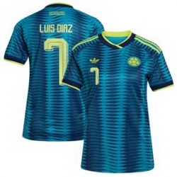 Women Colombia Luis Diaz 2026 Away Replica Turquoise Jersey 2