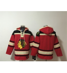 Men Chicago Blackhawks Blank Red Lace Up Pullover Hoodie Men Chicago Blackhawks Blank Red Lace Up Pullover Hoodie