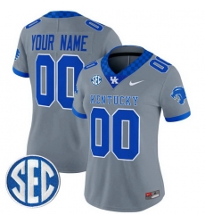Custom Women Kentucky Wildcats Gray Vapor Limited Stitched Jersey